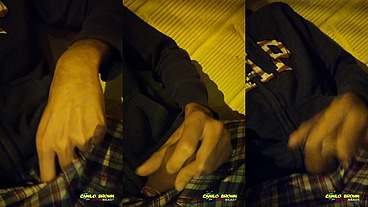 Jerking Off Outside Close Up Cum Almost Got Caught - Camilo Brown