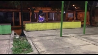 I convinced horny girl to suck my cock and fuck me at night on the street