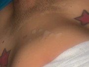 Playing with my dick while my roommate is in the room almost caught huge cum