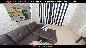 Blonde sexy girl Mia Cheers fucks with a big cock in VR.