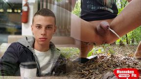 Pissing a lot after a spontaneous naked walk in the forest