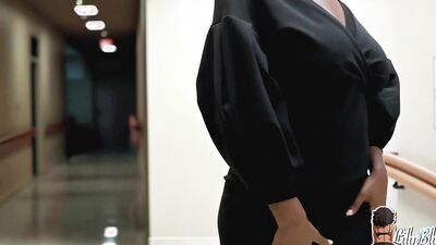 Getting a handjob and chudai from a thick ass big boob stranger in the hospital