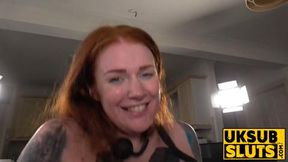 UKSubSluts com - Edi Alvina's bondage and riding with big dick and swallowing