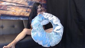 Blowing up pool tube