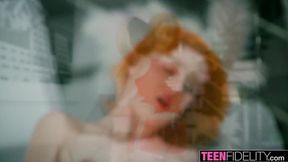 Hot European redhead Lola Red takes big cock in amateur anal and rear entry