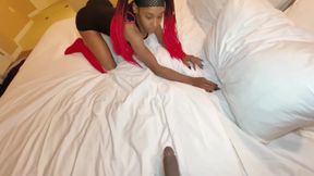 Getting My Ebony Stepsister to Suck My BBC Before She Leaves