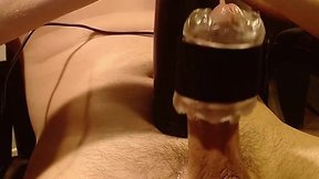 The versatile toy gives my large penis an orgasmic cumshot.