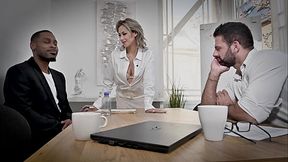 Corporate Slut Veronica Leal Motivates Her Team During Heated DP Threesome GP3375