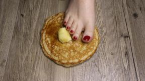 Sticky Pancake Ooze Under Sexy Feet