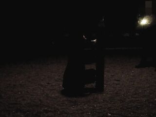 Training my slut wife in public park, blowjob and sucking dildo