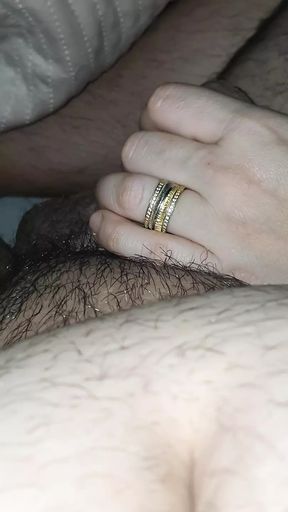 Step mom can&#039;t believe how big erection can have her step son and gave him a handjob