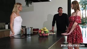 lynna nilson and bonni gee eat from the same plate