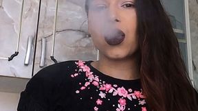 Smoking with Brown lips