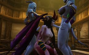 Two futa draenei fuck succubus threesome : Warcraft Porn Parody