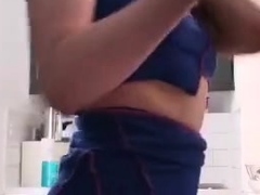 Large amateur cam woman uses two of her toys to masturbate