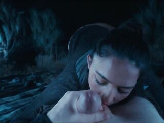 Booty to throat below the stars with large-butt Spanish femdom-goddess, Nuria Millan