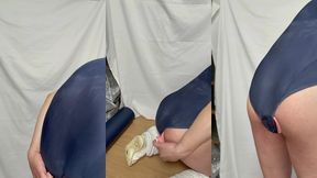 クラスの男子に小便やザーメンをぶっかけられた匂う肉便器スクール水着を着て極太アナルディルド調教