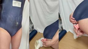 クラスの男子に小便やザーメンをぶっかけられた匂う肉便器スクール水着を着て極太アナルディルド調教