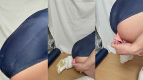 クラスの男子に小便やザーメンをぶっかけられた匂う肉便器スクール水着を着て極太アナルディルド調教