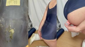 クラスの男子に小便やザーメンをぶっかけられた匂う肉便器スクール水着を着て極太アナルディルド調教