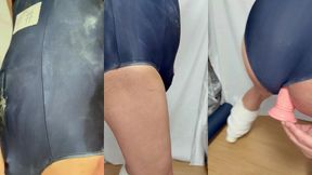 クラスの男子に小便やザーメンをぶっかけられた匂う肉便器スクール水着を着て極太アナルディルド調教