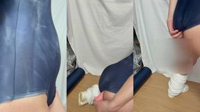 クラスの男子に小便やザーメンをぶっかけられた匂う肉便器スクール水着を着て極太アナルディルド調教