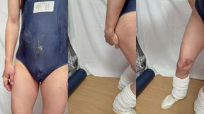 クラスの男子に小便やザーメンをぶっかけられた匂う肉便器スクール水着を着て極太アナルディルド調教