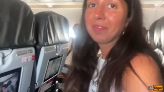 Risky public blowjob on a plane - we got caught!