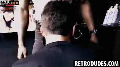 Retro Dude's Massive Black Dick Ravages Older Guy