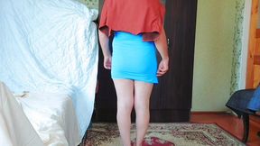 Naughty Sissy Trying on New Pastel Platform Shoes