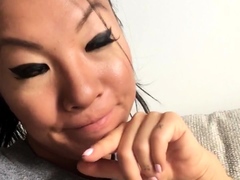Amateur asian teen licks ass and sucks cock