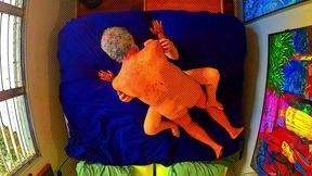 My black satin top -- in cartoon colors