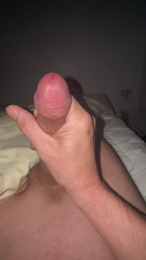 Lord Stroking His Huge Flaccid Cock to Creamy Load