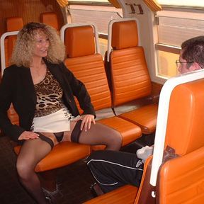 The milf shows off and the virgin of the train