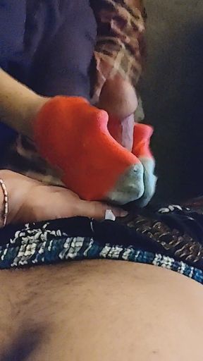 Extremely Sexy Ankle Sockjob & Sock Handjob