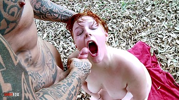 Rob Diesel meets fellow countryman Vicki Valkyrie and bangs her in the woods