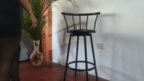 Elegant with pantyhose and stiletto heels keeps her legs crossed (3)