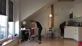 Latin chick gets nailed from behind at home