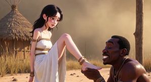 White Woman Tied in Africa - African Man Licking Her Feet