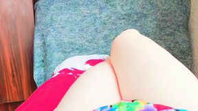 Stunning Trans Beauty Looking Over Glasses with Smirk