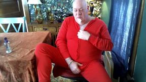Beardaddychub Jerks and Cums on Cam in a Union Suit!