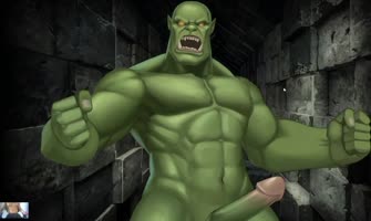 Giant Orc Ravishes Cute Elf Maiden in Anime BDSM Fantasy