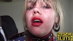 Chubby British babe Madison Stuart gives deepthroat deepthroat