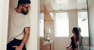 Busty Brunette Tgirl Deepthroats Stepsons Cock - Sofia Sanders