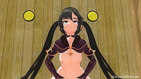 Hentai Genshin Impact Mona Cowgirl Sex Black Hair Color Edit Smixix