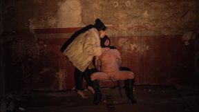 On a Chair with Smoking and Nipple Play