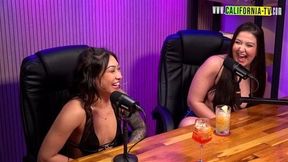 Sexy Fat Girl and Naughty Japanese Make Out on the California TV Podcast