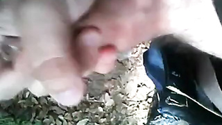 Bearded Boy Draining Outdoors