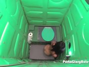 Porta Gloryhole latina swallows cum in public