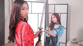 Exotic interracial pound session with hot dolls April Maxima and Lia Lin